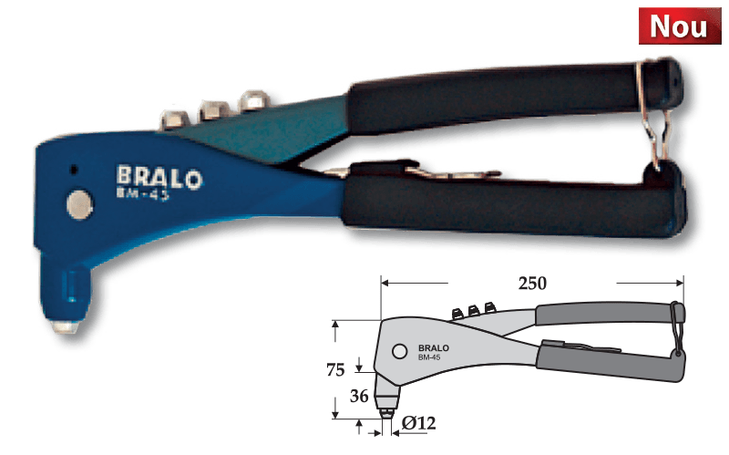 Clește manual pentru pop-nituri – BRALO: BM-45