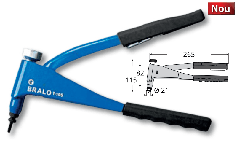 Clește manual pentru piulițe-nit – BRALO: T-105
