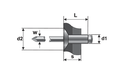 Pop-nituri cu cap teșit 120, inox A2/inox A2, BRALO