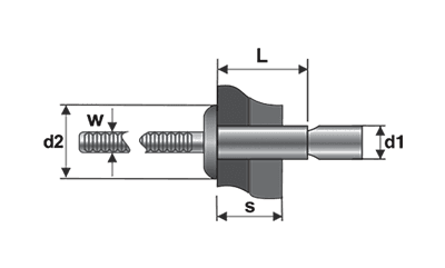 Pop-nituri pentru construcții metalice cu cap bombat, oțel/oțel, BRALO