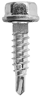 PL01 - Șurub autoforant cu cap hexagonal, șaibă integrată și degajare sub cap, vârf redus și aripioare de alezare pe tijă, călit, zincat