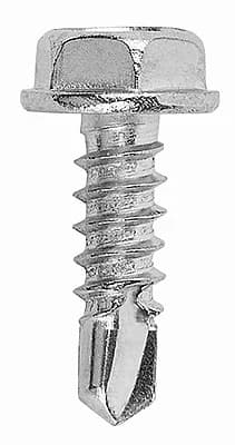 KB01 - Șurub autoforant cu cap hexagonal, șaibă integrată și degajare sub cap, din oțel inox A2 (AISI 304), capacitate de găurire max. 3 mm (numai în aluminiu)