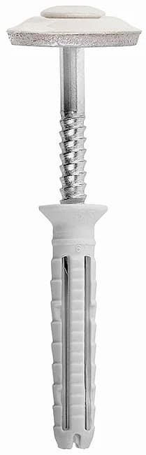 NO - Diblu din nylon cu cap înecat, asamblat cu șurub-cui din oțel inox A2 cu cap semi-înecat și șaibă (garnitură) tip „M”