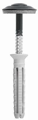UV20 - Diblu din nylon cu cap înecat, asamblat cu șurub-cui din oțel inox A2 cu cap semi-înecat și șaibă (garnitură) tip „M”