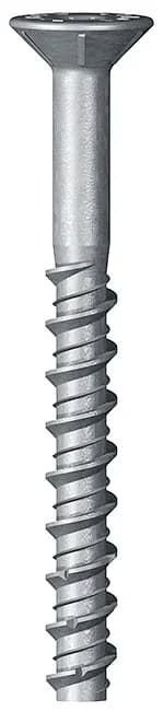HXE03 - Șurub pentru beton brevetat, cu cap înecat plat cu nervuri, locaș Torx (6 lobi), zincat