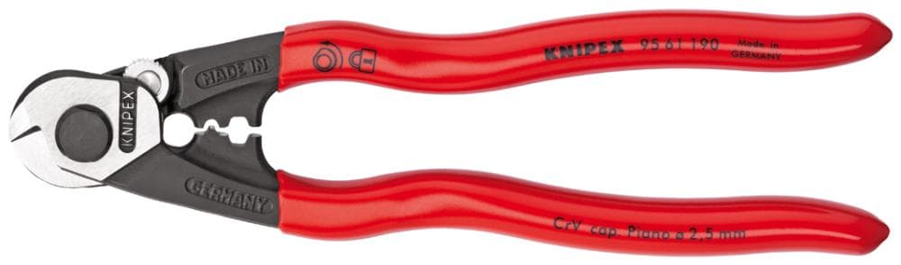 Foarfecă pentru cabluri de sârmă, 190 mm, Ø tăiere sârmă 5 mm, 95 61 190, KNIPEX