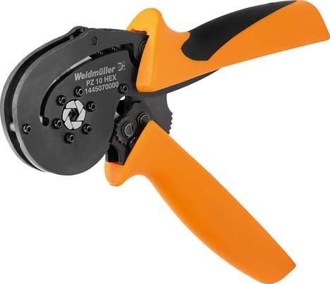 Clește de sertizat cu mâner din plastic, 195mm, 0.14-10mm², crimpare cu 6 laturi, Weidmüller
