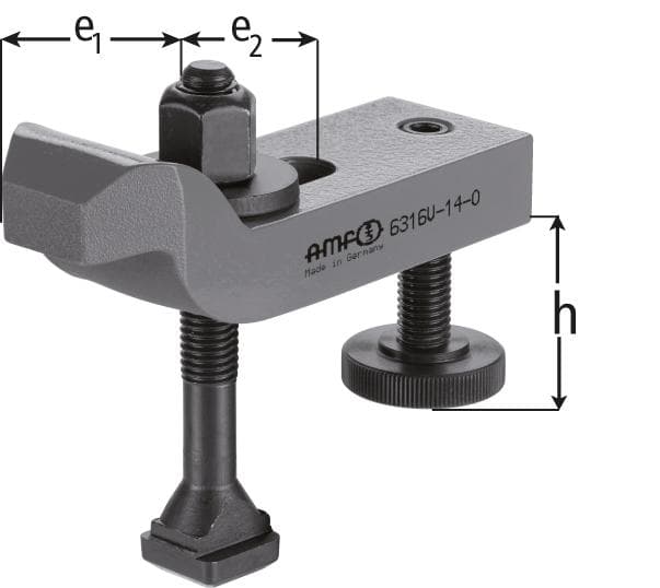 Bridă de prindere cu umăr, reglabilă 28-58 mm, M12x12x100 mm, AMF