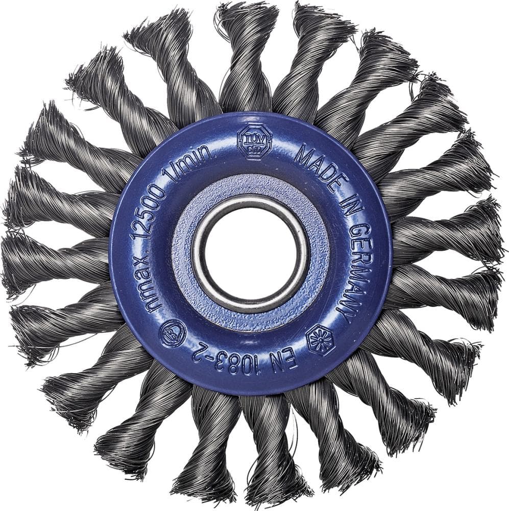 Perie de sârmă din oțel, rotundă, diam. 115 mm, sârmă răsucită 0,5 mm, prindere 22,23 mm, OSBORN