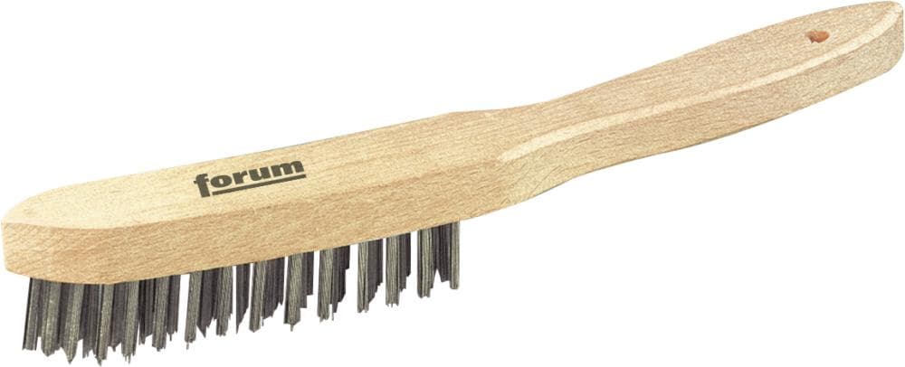 Perie de sârmă din inox, dreaptă, 2 rânduri sârmă 0,3mm, 295/145mm, FORUM
