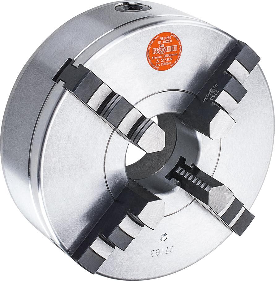 Universal de strung din fontă, cu 4 bacuri ZG, 100 mm, DIN 6350, 185324, RÖHM