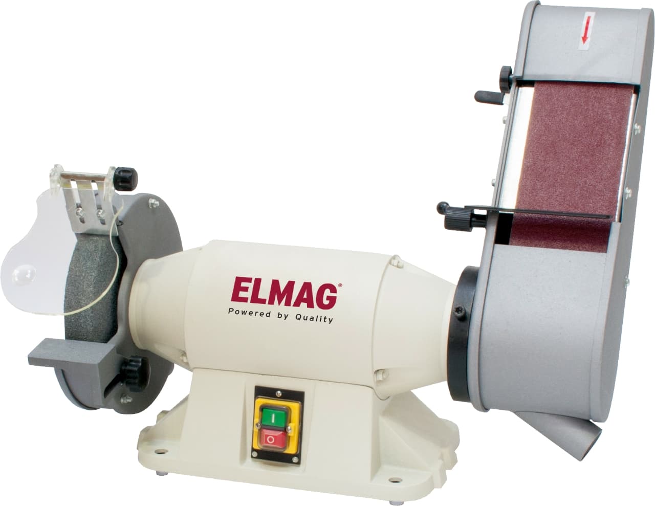 Polizor combinat DSM 914/200 DK, piatră abrazivă 200x32 mm, bandă abrazivă 900x100 mm, 900 W, 400 V, ELMAG
