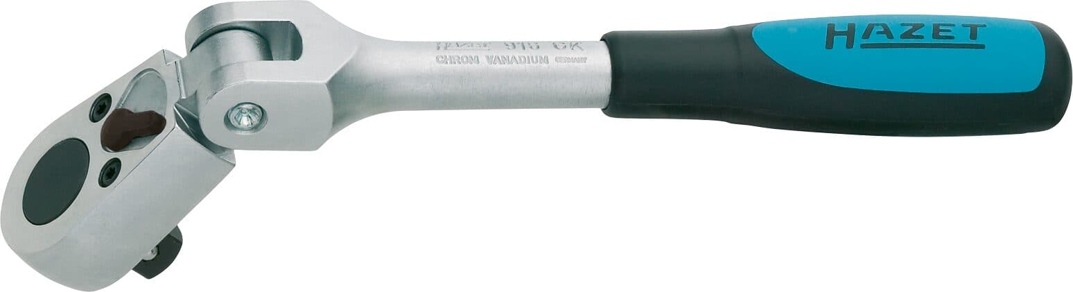 Antrenor cu clichet 1/2" cu articulație, 32 dinți, 270 mm, unghi 11,25°, Hazet