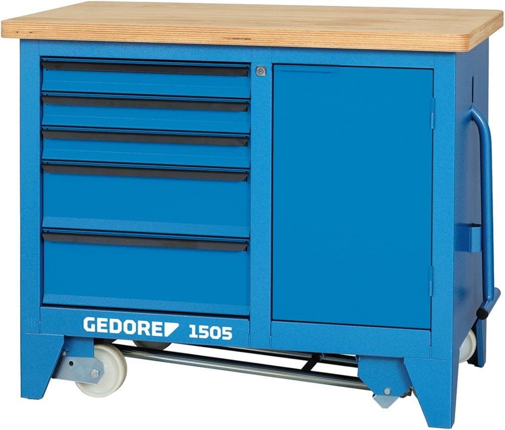 Banc de lucru mobil 1250x550x985mm, 14 sertare, 1505, GEDORE