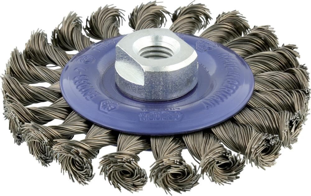 Perie de sârmă din oțel, rotundă, diam.115mm, sârmă 0,5mm răsucită, prindere M14x2,0, OSBORN