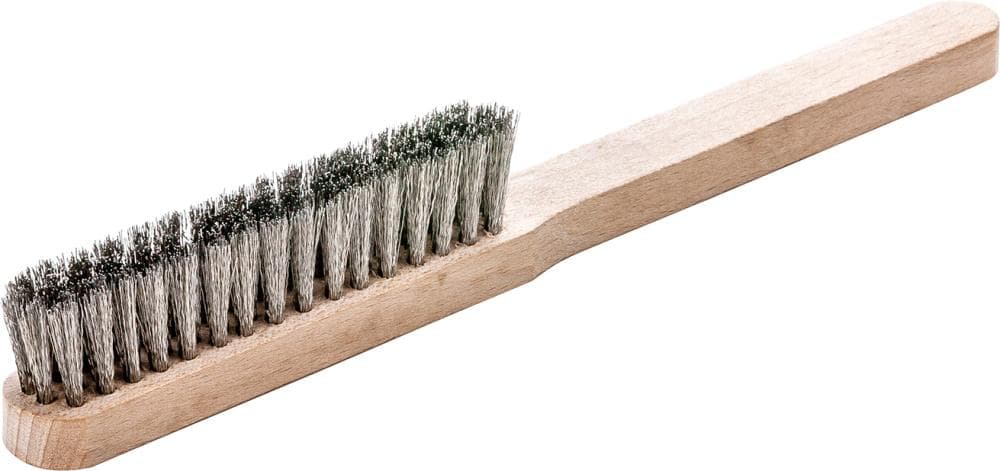Perie de sârmă din inox V2A, 4 rânduri, sârmă ondulată 0.15 mm, 225/110 mm, Lessmann