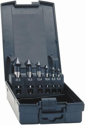 Set teșitoare conice ADVANCED LINE® 90°, coadă ROTASTOP®, TiAlN, Ø 6.3-20.5 mm, 6 buc, DIN 335C, EXACT