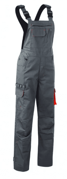 MISTI pantaloni cu pieptar pentru femei, gri/portocaliu, mărimea S