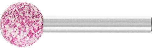 Piatră de șlefuit sferică, corindon nobil ADW duritate M, coadă 6 mm, Ø13 mm, granulație 46, PFERD