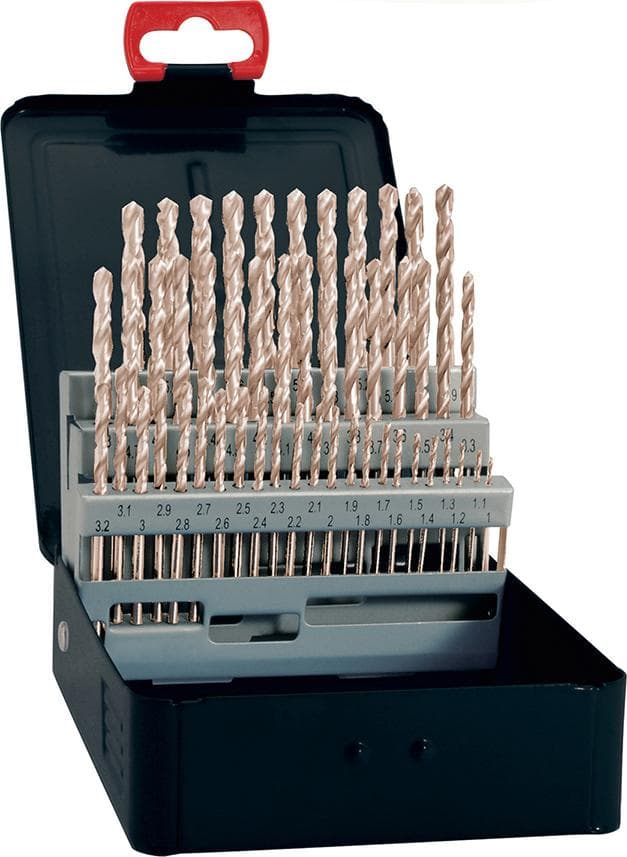 Set burghie HSS rectificate DIN 338, 1-5,9 mm, pas 0,1 mm, tip N, 50 buc, FORTIS