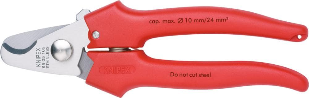 Foarfecă pentru cabluri, 165 mm, cu arc de deschidere, 95 05 165, KNIPEX