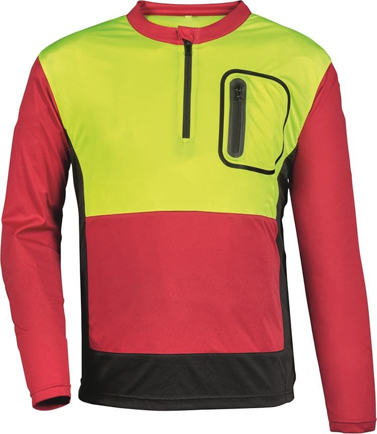 Bluză cu mânecă lungă Forest Jack Red, galben fluorescent/roșu/gri, WATEX