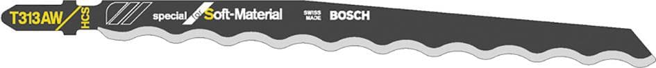 Pânză de ferăstrău pendular T 313 AW, pentru materiale moi, 152 mm, set 3 bucăți, 2608635187, Bosch