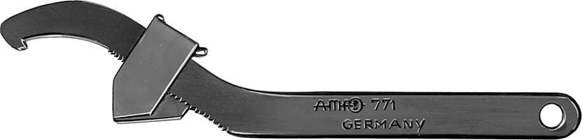 Cheie cârlig cu gheară, cu nas, reglabilă, 20-42 mm, lungime 180 mm, AMF