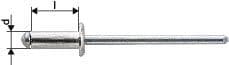 Nituri oarbe aluminiu/oțel cap plat rotund, 2,4x4 mm, 1454019, GESIPA