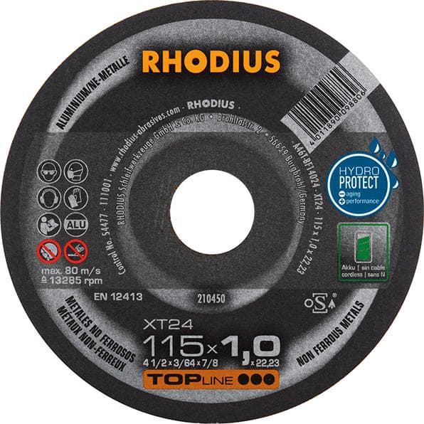 Disc de debitare XT 24 pentru aluminiu 115 x 1,0 x 22,23 mm, Rhodius