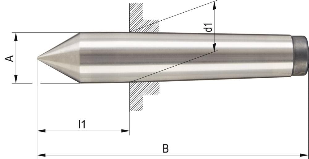 Vârf de centrare fix, MK2, A36mm, Ø18mm, DIN 806, 13709, RÖHM