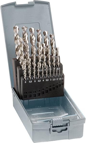 Set burghie elicoidale HSS-Co5, tip INOX, Ø 1-10,5mm, pas 0,5mm, 25 buc, DIN338, GUHRING