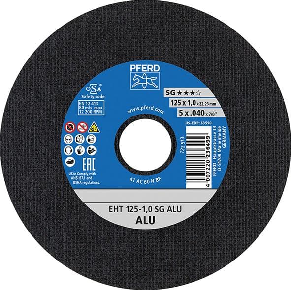 Disc de debitare pentru aluminiu, 115x1mm, drept, PFERD