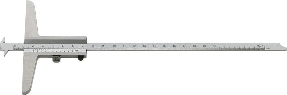 Subler de adâncime cu cârlig dublu, 200 mm, citire 0.05 mm, DIN 862, FORUM
