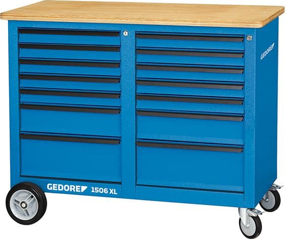 Banc de lucru mobil 1250x550x985mm, 14 sertare, 1506 XL 2511, GEDORE