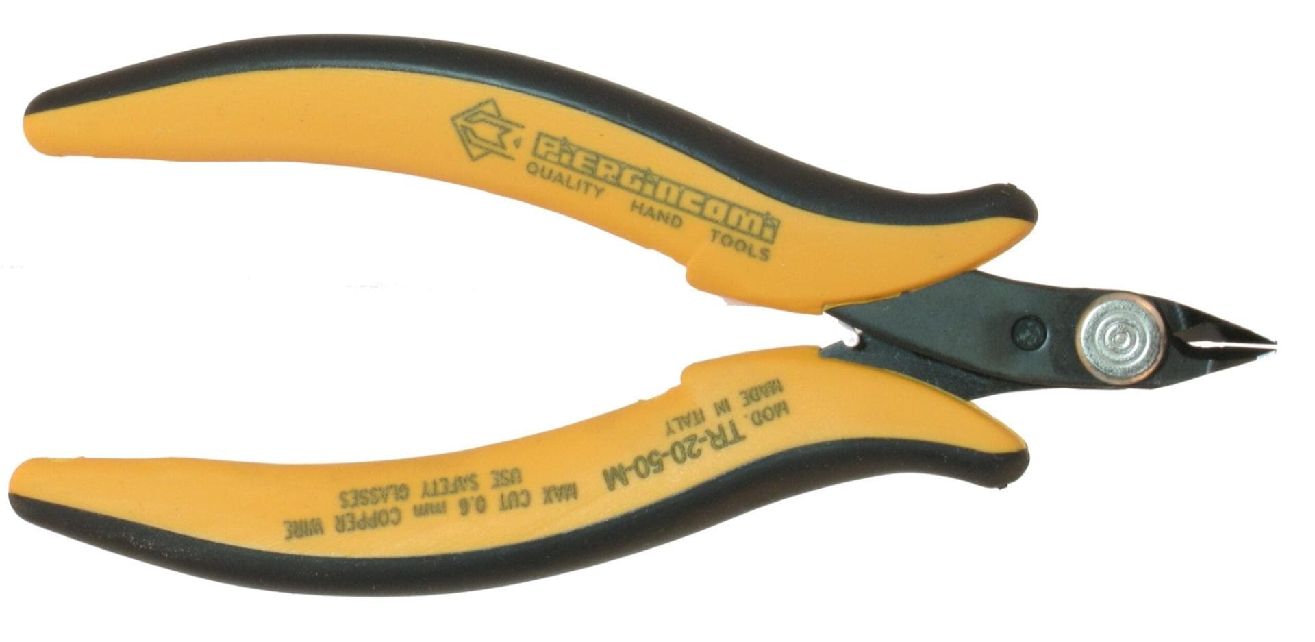 Clește de precizie cu tăiș lateral oblic la 50° și vârf ascuțit, 131 mm, tăiere max Ø 0.64 mm, TR 20 50 M, PIERGIACOMI