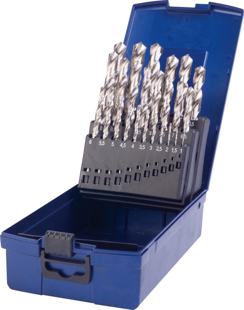 Set burghie HSS, 19 buc, 1-10 mm, pas 0,5 mm, DIN 338N, FORUM