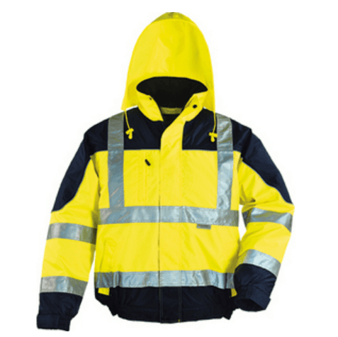 Jachetă căptușită AIRPORT reflectorizantă, mărimea 2XL, galbenă/albastră, COVERGUARD