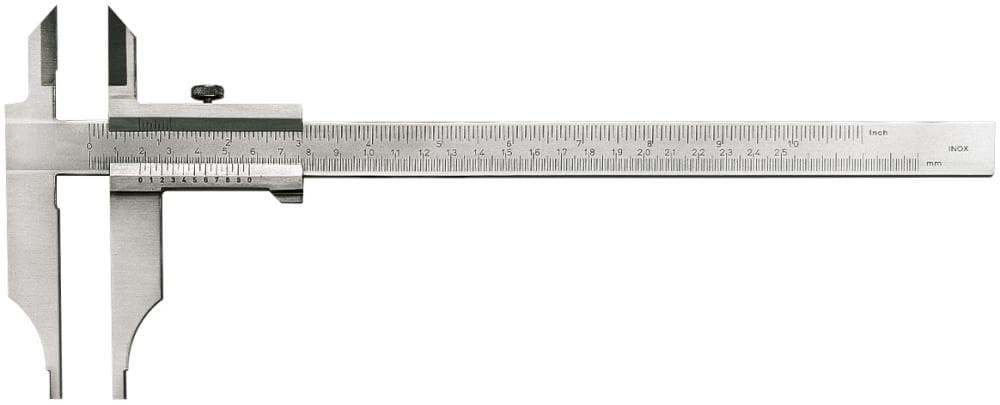 Subler cu vârfuri, 300x90mm, fără reglare fină, DIN 862, certificat, FORUM