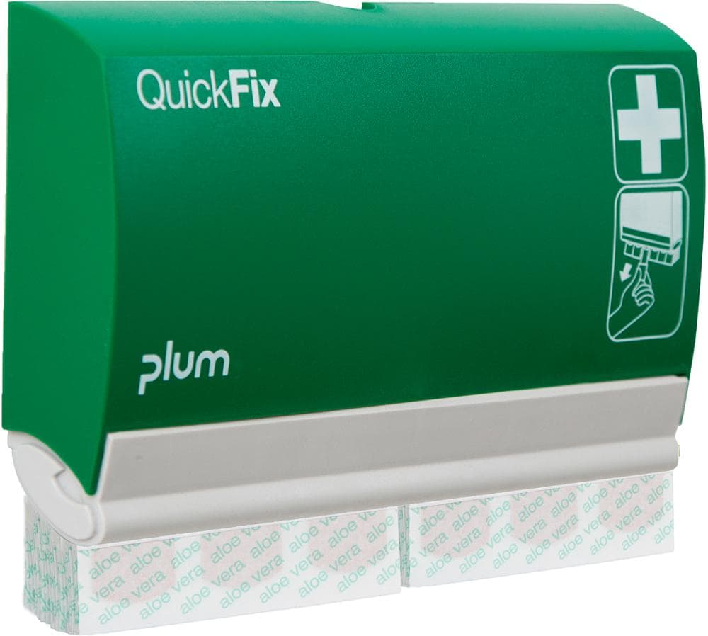 Dozator de plasturi QuickFix Aloe Vera, 90 plasturi 7.2 x 2.5 cm, PLUM