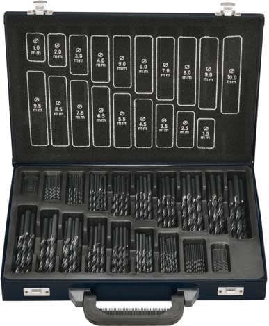 Set burghie HSS rulate, DIN 338, 1,0-10,5 mm, increment 0,5 mm, tip RN, 170 bucăți, FORTIS