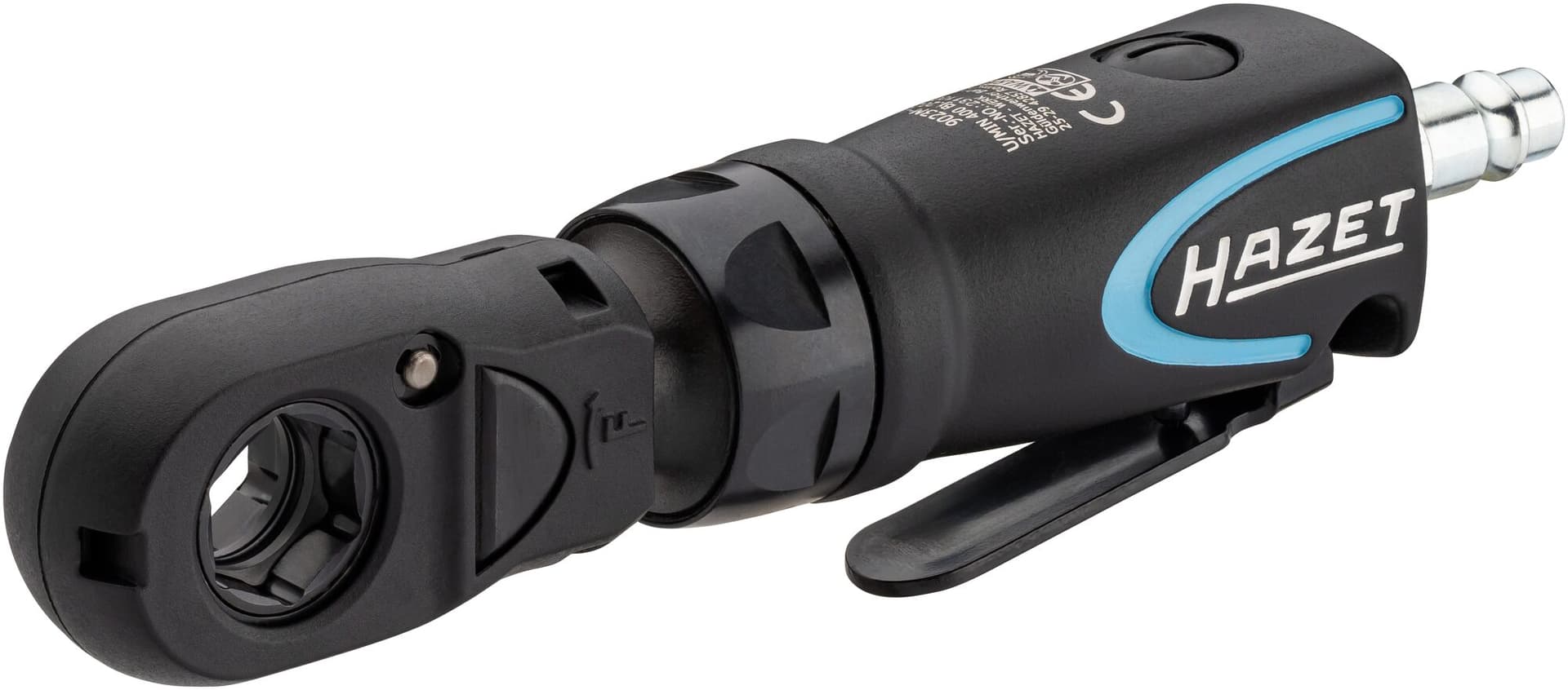 Mini-clichet pneumatic multifuncțional 9023M-1, pătrat masiv 1/4” (6,3 mm), pătrat masiv 3/8” (10 mm), hexagon gol 1/4” (6,3 mm), 159 mm, Hazet