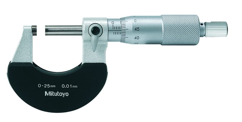 Micrometru de exterior cu plăci de izolare termică (seria 102), diviziune 0,01 mm, MITUTOYO