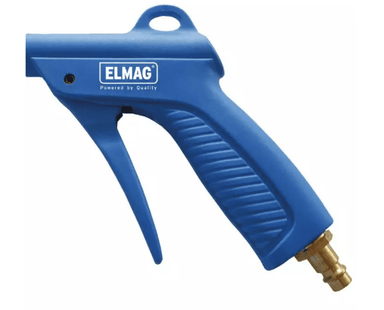 Pistol de suflat cu aer comprimat din poliamidă PA, fără duză, complet cu racord, max 10 bar, 32250, ELMAG