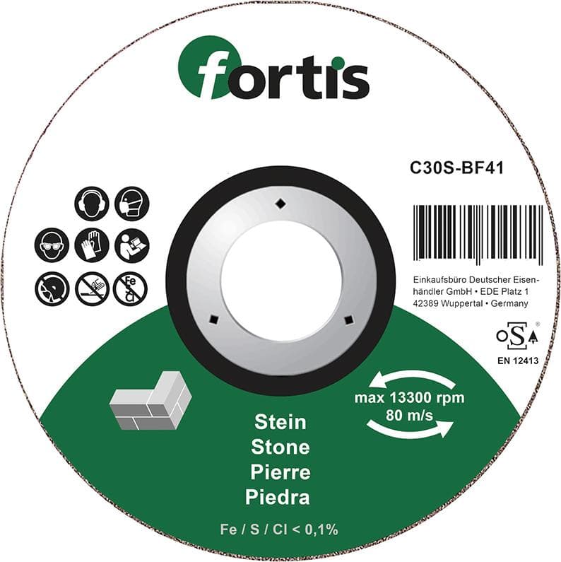 Disc de debitare pentru piatră, 115x2,5 mm, drept, FORTIS