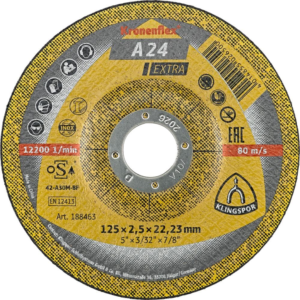Disc de debitare pentru oțel, 115x2.5mm, curbat, KLINGSPOR