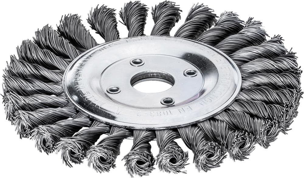 Perie de sârmă din oțel, rotundă, diam. 115mm, sârmă 0,5mm răsucită, prindere M14x2,0, Lessmann