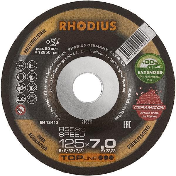 Disc de degroșare RS 580 SPEED EXTENDED 115 x 7,0 x 22,23 mm, RHODIUS