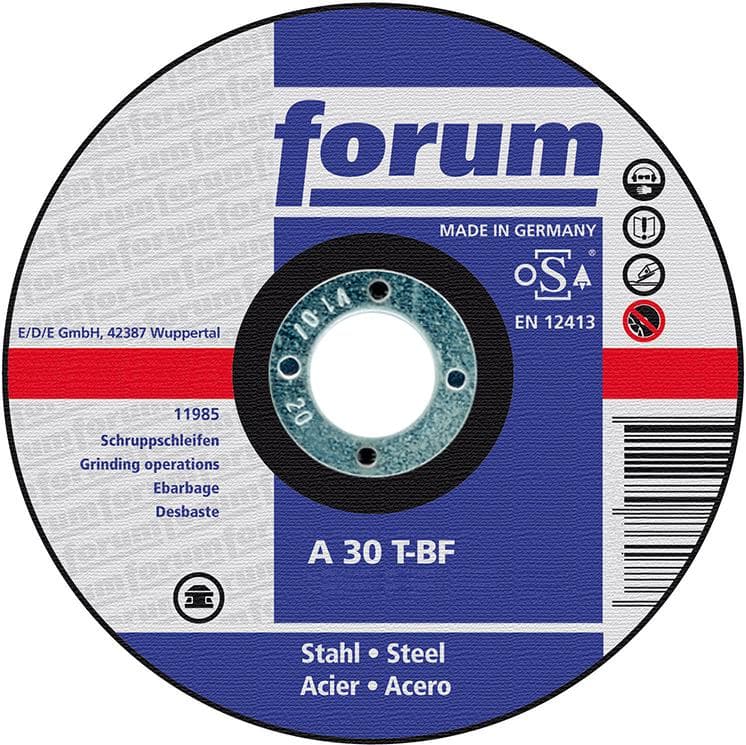 Disc de polizat pentru inox, 115x6 mm, curbat, FORUM