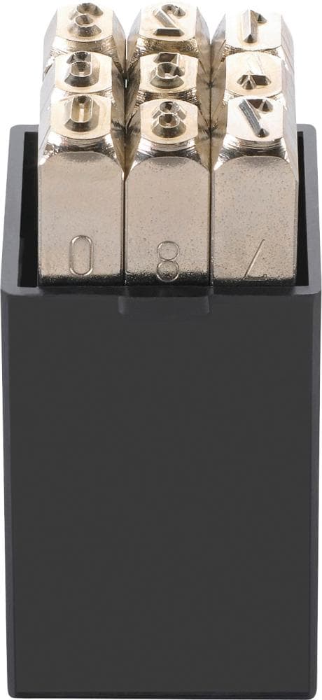 Set poansoane cifre 2mm, 9 bucăți, nichelate, TURNUS
